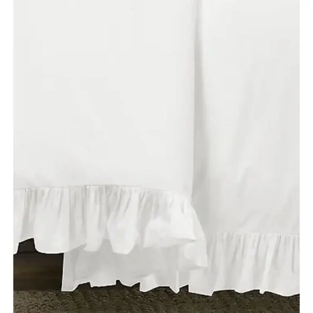Lush Decor Reyna Cotton Duvet Cover Set White Ruffle Comforter Shabby King